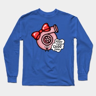 What Does The Cutest (Hearts) Turbo Say - Red Bow Long Sleeve T-Shirt